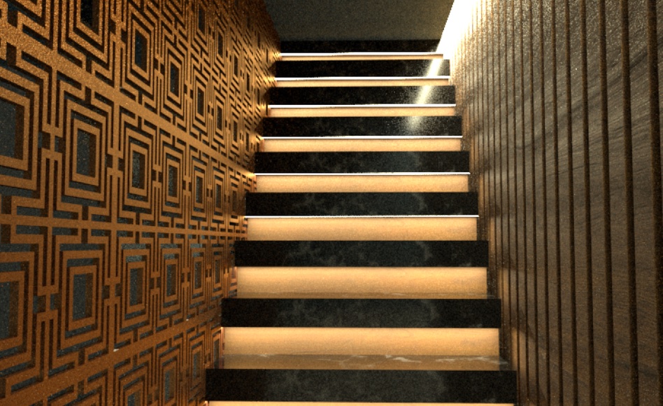 Kilian Perfumes — marble staircase with LED lighting