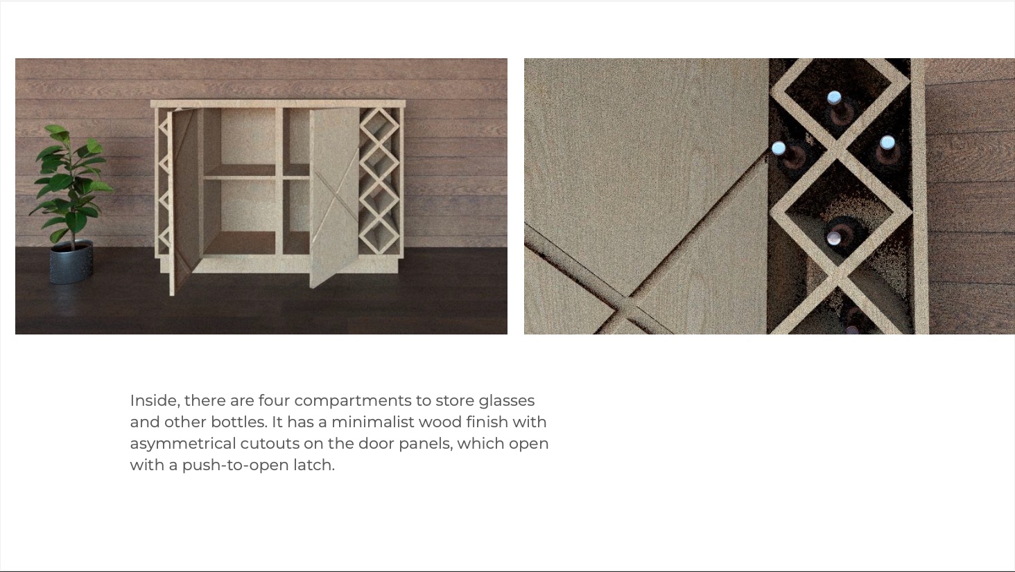 Wine Cabinet — 3D render overview