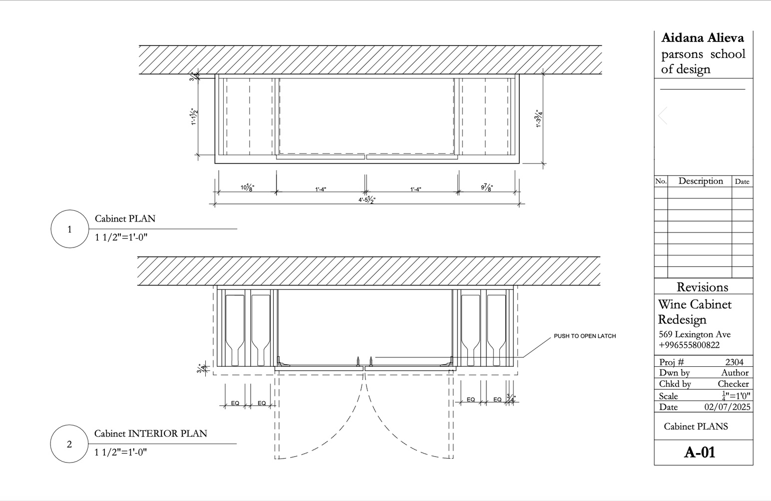 Wine Cabinet — Cabinet Plan & Interior Plan A-01