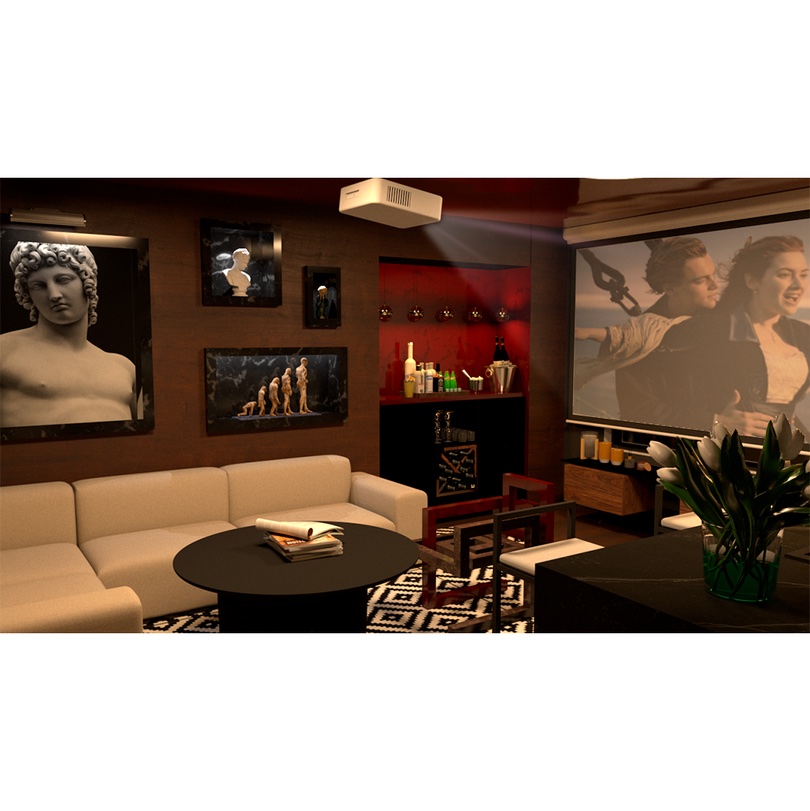 Apartment — living room perspective render